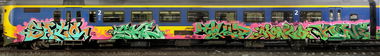 Graffiti Train - Photo by Bigchill - sato, ske, tkid