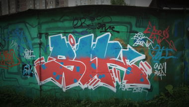 Graffiti Bombing in Moscow getto - Photo by Blkcrew - underground, boys, graffiti
