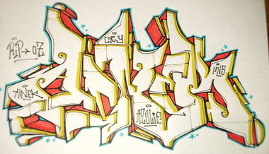 Graffiti Sketch in Hamburg - Photo by BobBockwurst - Ainek (2017)