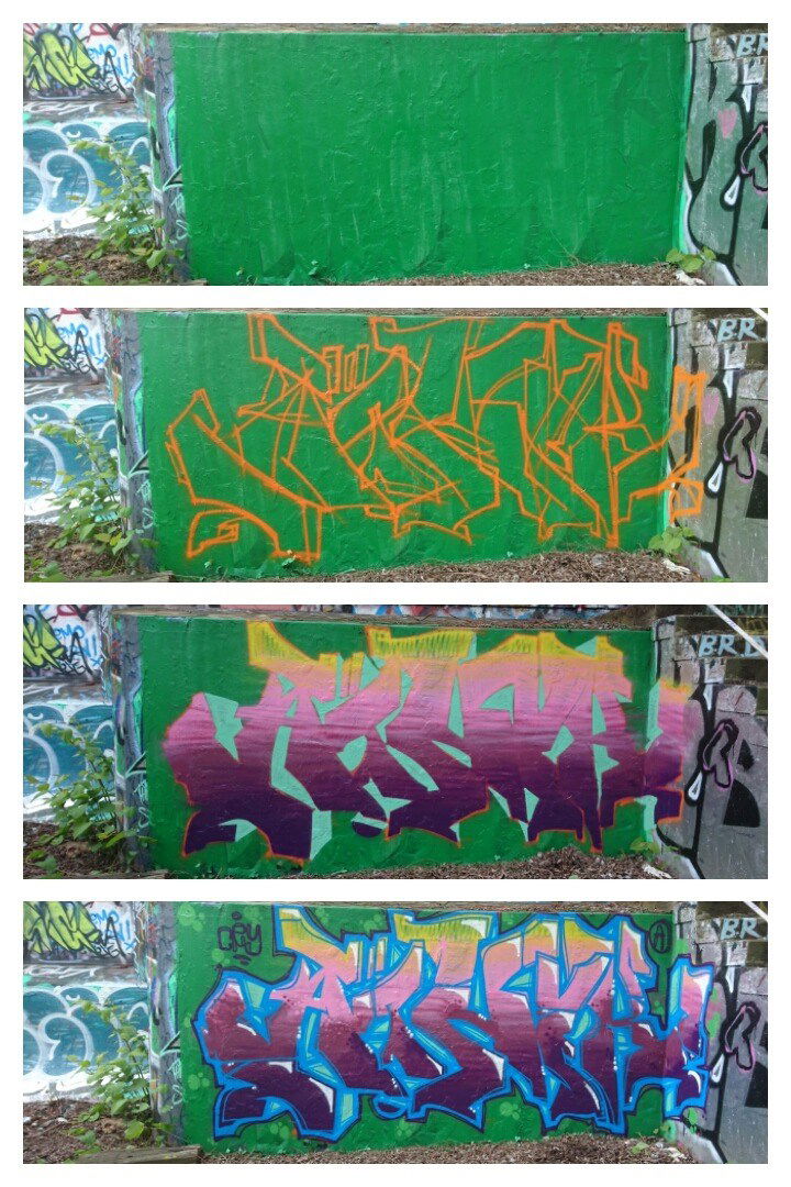 Graffiti Wall in Hamburg  - Photo by BobBockwurst - Ainek (2017)