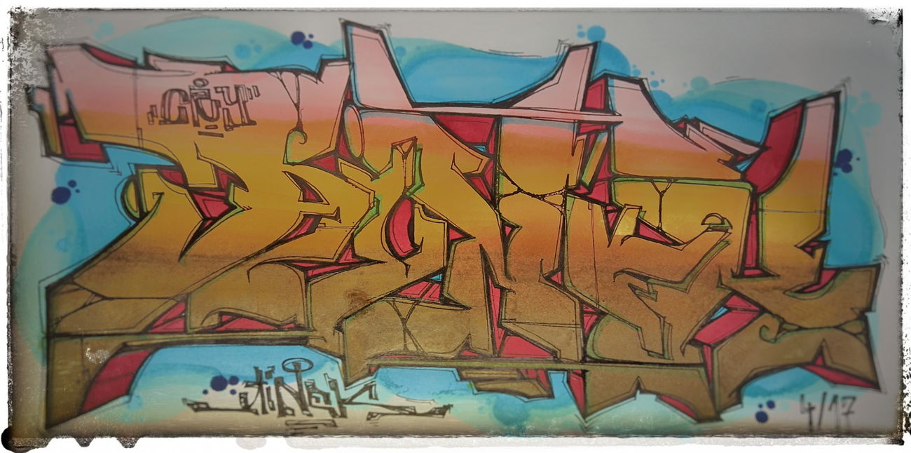 Graffiti Sketch in Hamburg  - Photo by BobBockwurst - Ainek (2017)