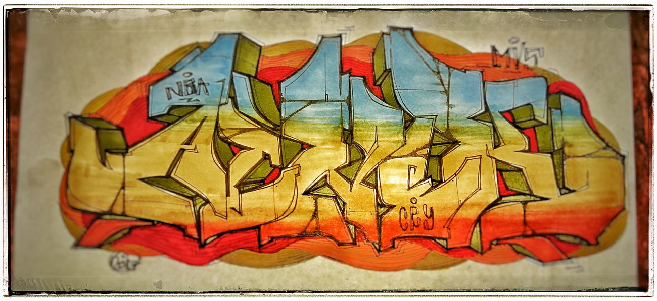 Graffiti Sketch in Hamburg  - Photo by BobBockwurst - Ainek (2017)