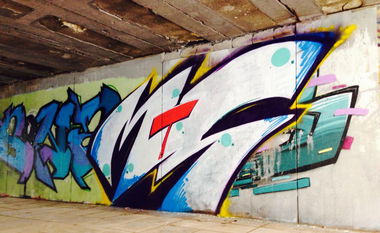 Graffiti Wall in Dobrich - Photo by Bonez - bone, roka, mts (2014)