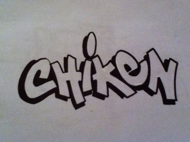 Graffiti Sketch - Photo by BoogieLores - sketch, Chiken, boogielores (2014)