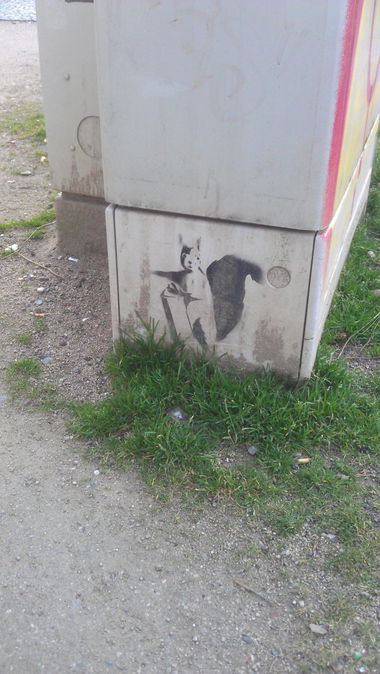 Graffiti Street Art - Photo by Brain - Eichhörnchen, Spray, Spraycan