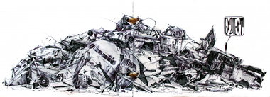 Graffiti Sketch - Photo by Bunt - scrap-heap, iron (2012)