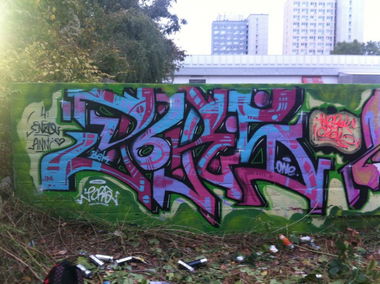 Graffiti Wall in Leipzig - Photo by Busa - Busa, Bek, Crew