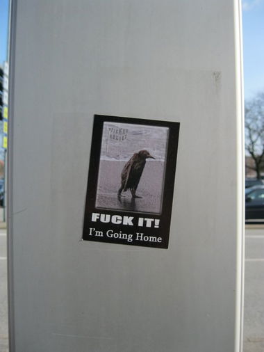 Graffiti Street Art in Kiel - Photo by CALUE - Sticker, addict, Fuck
