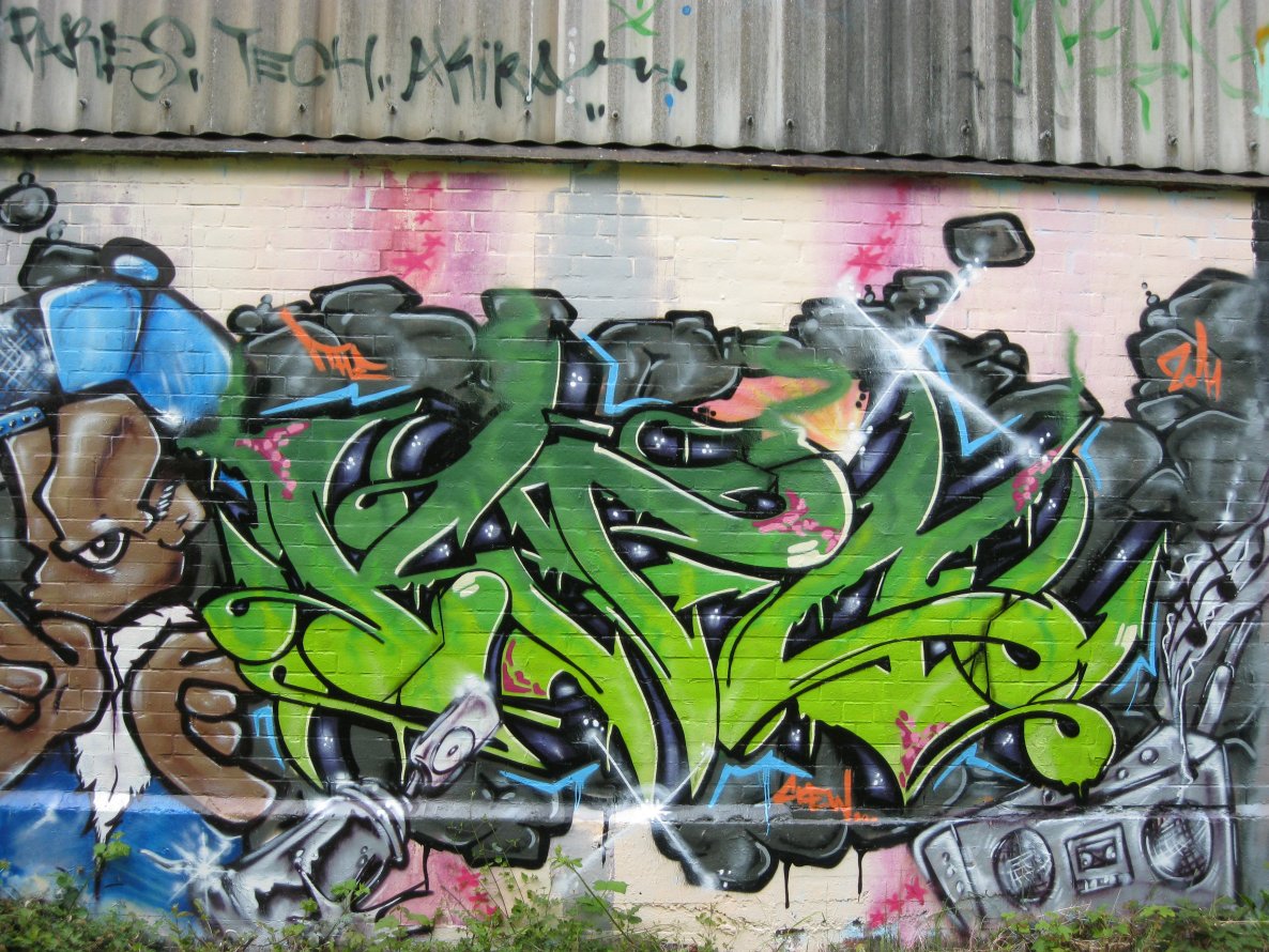 Graffiti Wall in Kiel - Photo by CALUE - KFC, Teyk, Trex (2011)
