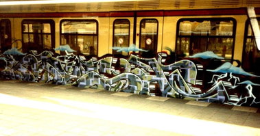 Graffiti Photo by CANFLY - besh, SBahn, Berlin (1994)