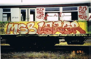 Graffiti Train - Photo by CANFLY - laser, MSB, SBahn (1991)