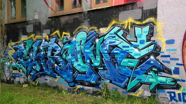 Graffiti Wall in Dachau papierfabrik - Photo by CAZEricabc (2015)