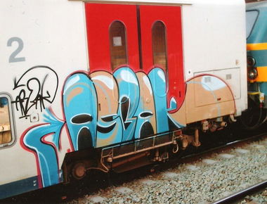 Graffiti Train in Brussel - Photo by COLLECTOR - Asbak, Brussel, Bruxelles (2009)