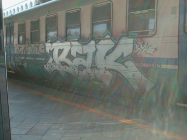 Graffiti Train in Rome - Photo by COLLECTOR - Bak, Rome, Italy (2010)
