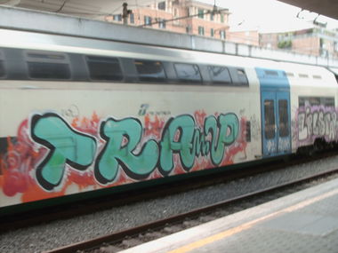 Graffiti Train in Rome - Photo by COLLECTOR - Trap, Rome, Italy (2010)