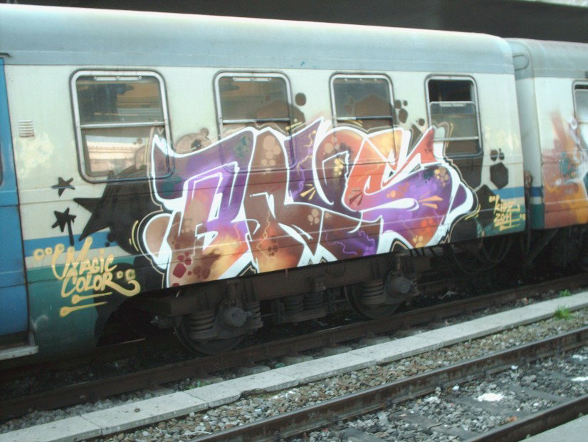 Graffiti Train in Rome - Photo by COLLECTOR - Brus, Rome, Italy (2011)
