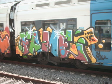Graffiti Train in Italy - Photo by COLLECTOR - Fame, Rome, Italy (2010)