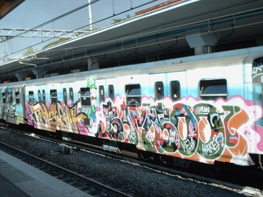 Graffiti Train in Rome - Photo by COLLECTOR - Poison, Bamboo, RHB