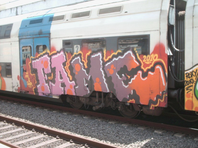 Graffiti Train in Rome - Photo by COLLECTOR - Fame, Rome, Italy (2010)