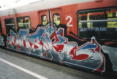 Graffiti Train in München - Photo by COLLECTOR - Musik, Munich (2000)