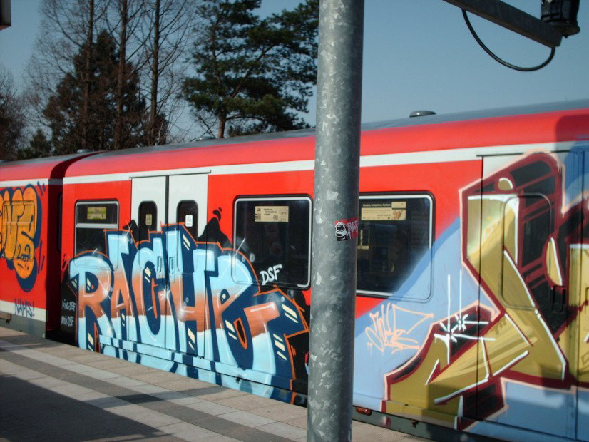 Graffiti Train in Hamburg - Photo by COLLECTOR - Rache, DSF, Hamburg (2007)
