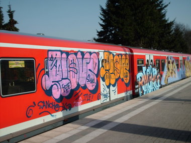Graffiti Train in Hamburg - Photo by COLLECTOR - Slove, Rache, DSF (2007)