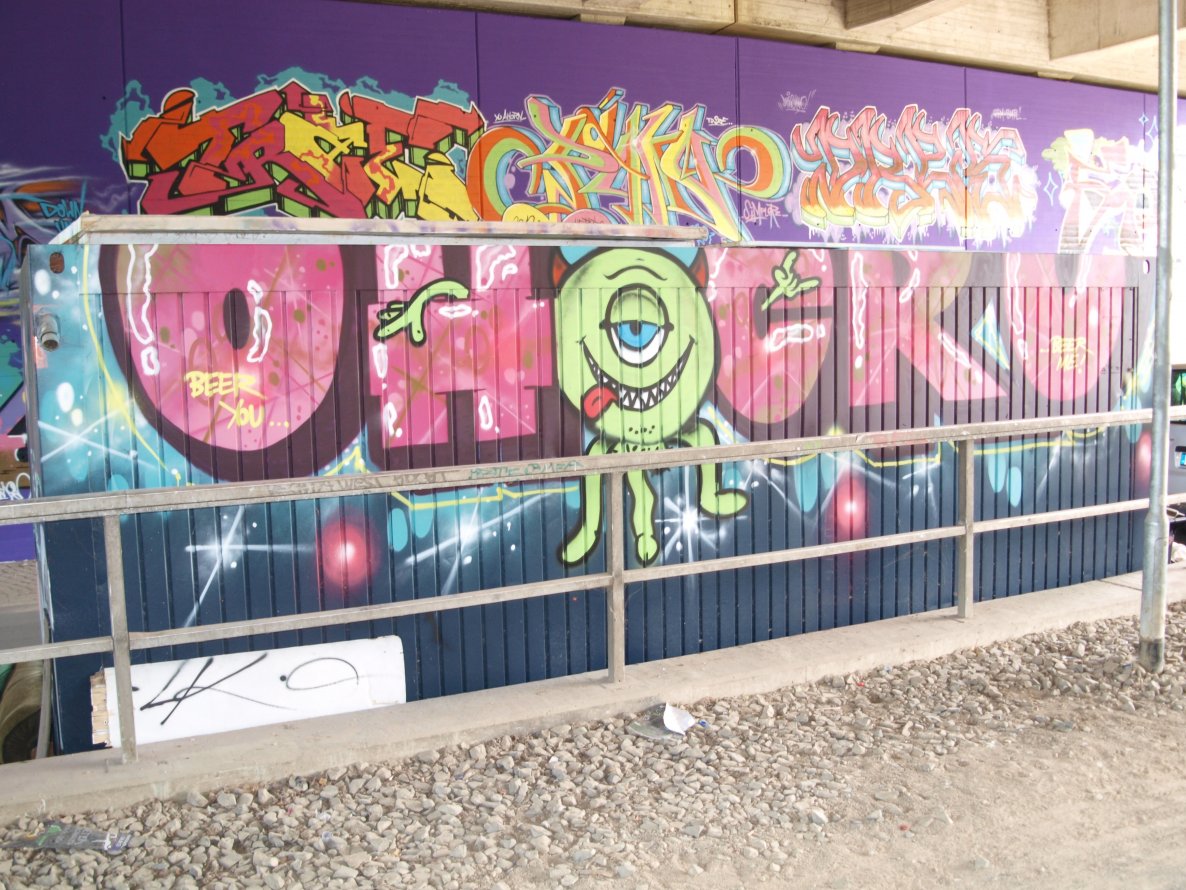 Graffiti Wall in Brunswick - Photo by COLLECTOR - OH, Trae, Pako (2012)