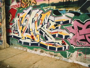 Graffiti Wall in Berlin - Photo by COLLECTOR - Fok, RMA, CMD (1996)