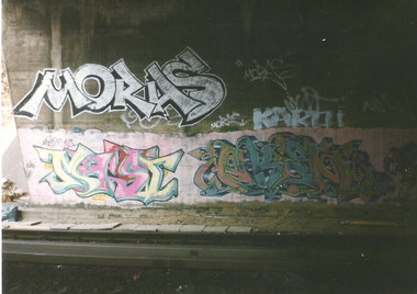 Graffiti Bombing in Berlin - Photo by COLLECTOR - Moras, Mast, Akiem