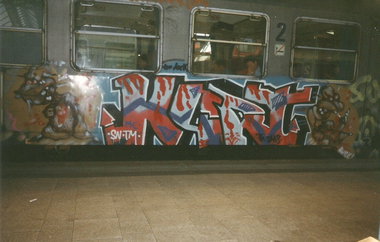 Graffiti Train in Hamburg - Photo by COLLECTOR - Kart, SN, TM (1996)
