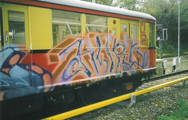 Graffiti Train in Berlin - Photo by COLLECTOR - MGS, Berlin (1998)