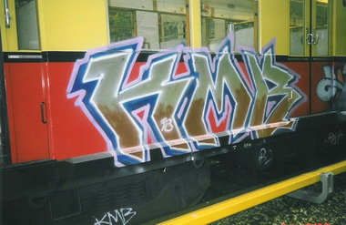 Graffiti Train in Berlin - Photo by COLLECTOR - KMB, Berlin (1998)