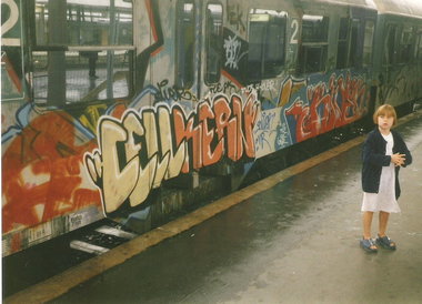 Graffiti Train in Hannover - Photo by COLLECTOR - Cellkern, CK, River (1999)
