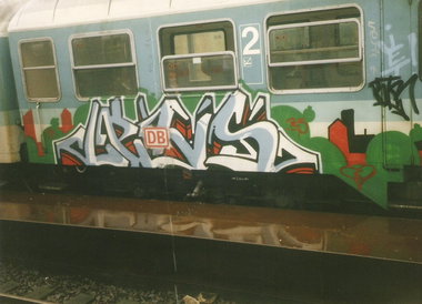 Graffiti Train in Hannover - Photo by COLLECTOR - Lens, PCS, FCK (1999)