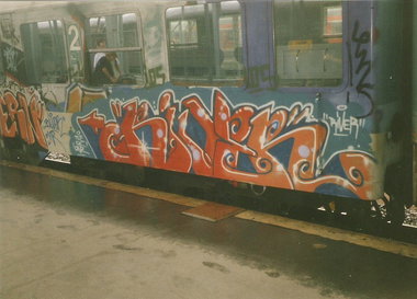 Graffiti Train in Hannover - Photo by COLLECTOR - River, TCE, CK (1999)