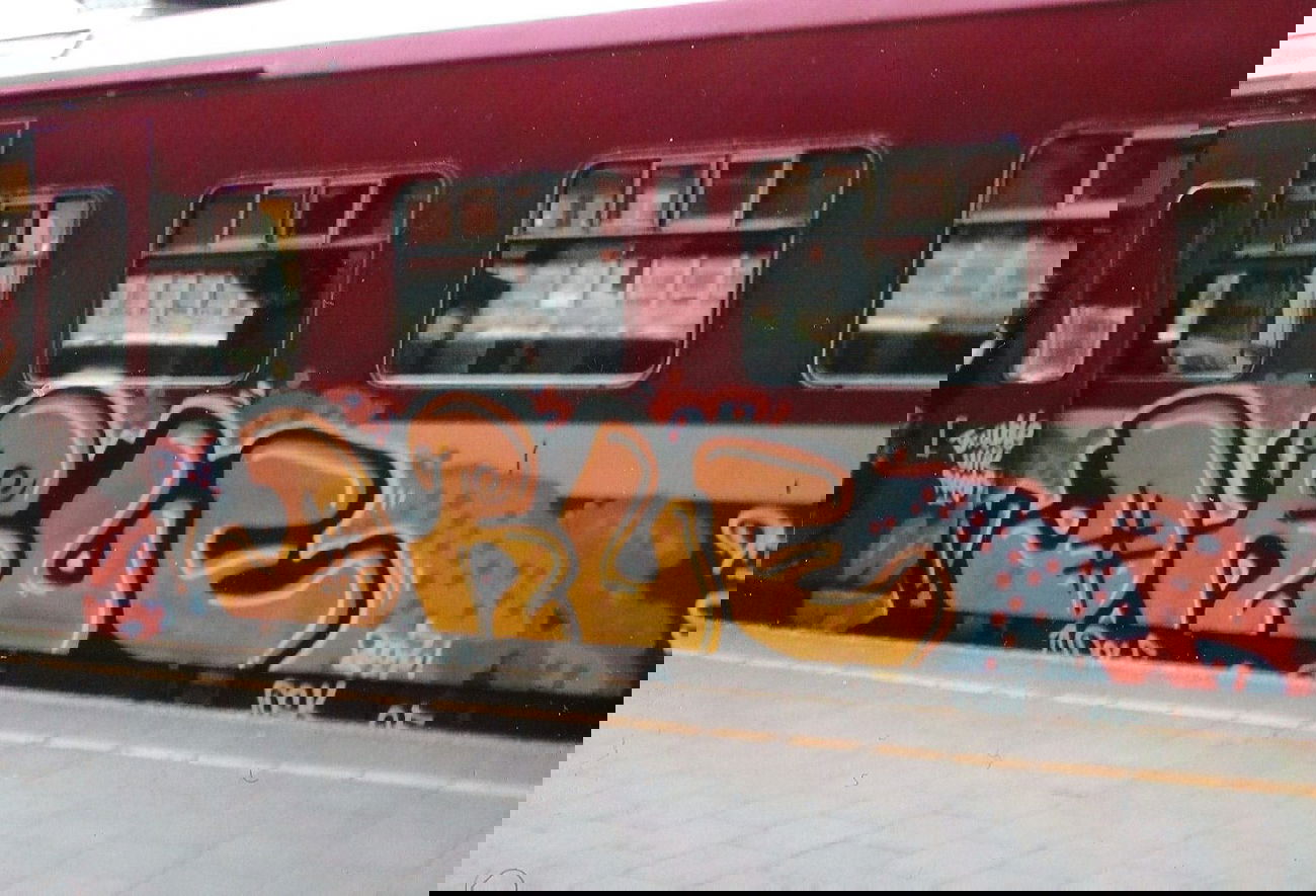 Graffiti Train in Brussels - Photo by COLLECTOR - Drue, Belgium (2007)