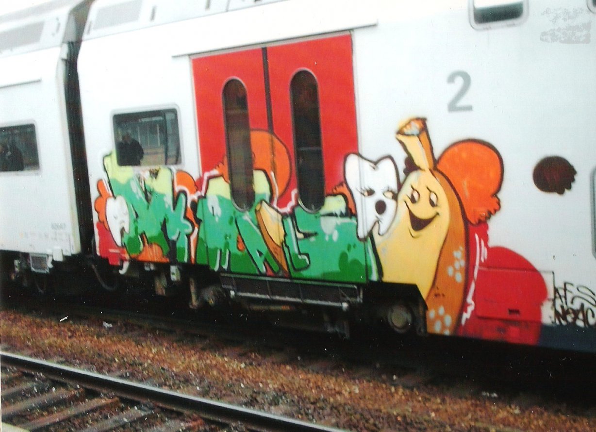 Graffiti Train in Brussels - Photo by COLLECTOR - Animals, Belgium (2007)