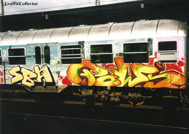 Graffiti Train in Hamburg - Photo by COLLECTOR - Pows, SBA, Hamburg (2000)