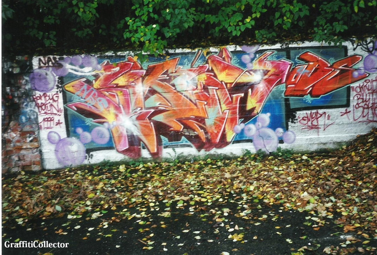 Graffiti Wall in Hamburg - Photo by COLLECTOR - Emir, Emyr, OBS (1999)