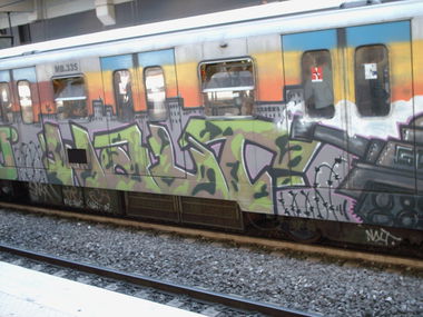 Graffiti Train in Rome - Photo by COLLECTOR - Walt, Rome, Italy (2010)