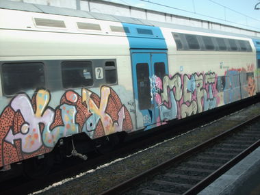 Graffiti Train in Rome - Photo by COLLECTOR - Kix, Teri, Rome (2010)