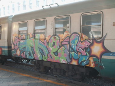 Graffiti Train in Rome - Photo by COLLECTOR - THE, Rome, Italy
