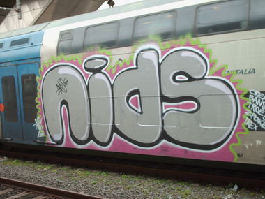 Graffiti Train in Rome - Photo by COLLECTOR - Aids, Anus, Rome (2011)