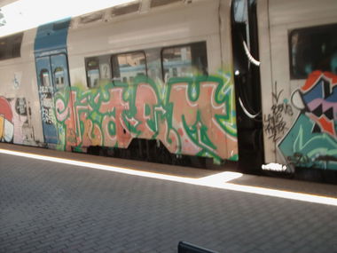 Graffiti Train in Rome - Photo by COLLECTOR - Karm, Rome, Italy