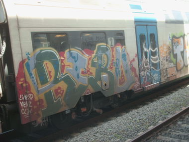 Graffiti Train in Rome - Photo by COLLECTOR - Rebu, Rome, Italy