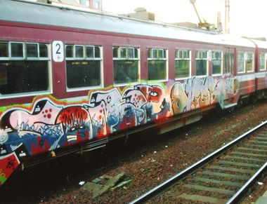 Graffiti Train in Brussel - Photo by COLLECTOR - Brussel, Bruxelles, Belgium (2009)