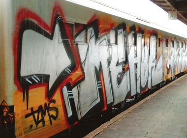 Graffiti Train in Brussel - Photo by COLLECTOR - Mehor, TLMS, Brussel (2009)