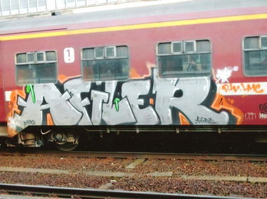 Graffiti Train in Brussel - Photo by COLLECTOR - Afiler, Brussel, Bruxelles (2009)