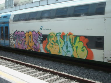 Graffiti Train in Rome - Photo by COLLECTOR - Bens, Spok, Spoke (2010)