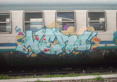 Graffiti Train in Rome - Photo by COLLECTOR - Nero, Rome, Italy (2010)